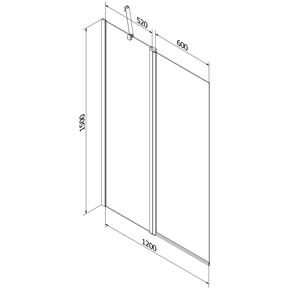 Vega Rektangulært Badekar 180x80 Cm med Kabinett og Enkeltdørs Dusjvegg 120 Cm Svart Design - 550118080x