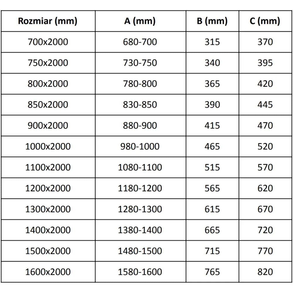 Dusjvegg Skyvbar 100x200 Cm Gjennomsiktig 8 Mm Hvit