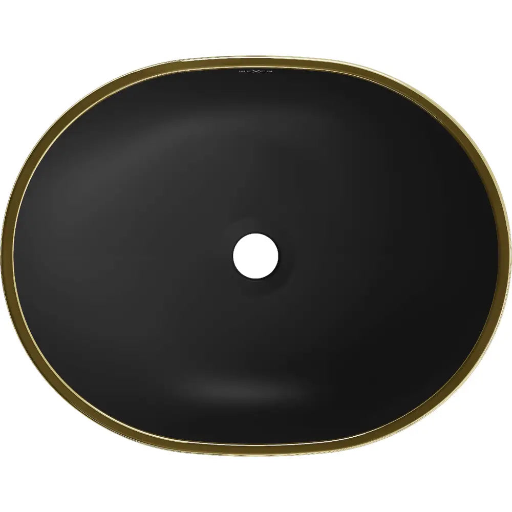 Viki Servant til Montering på Benkeplate 48x35 Cm Matt Svart/gullkant