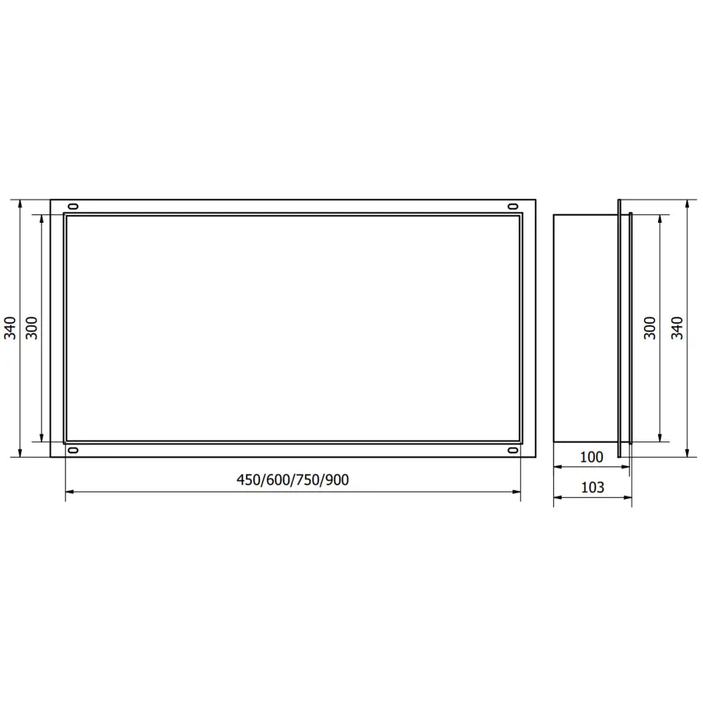 X-wall-nr Nisjehylle uten Flens 60x30 Cm Hvit