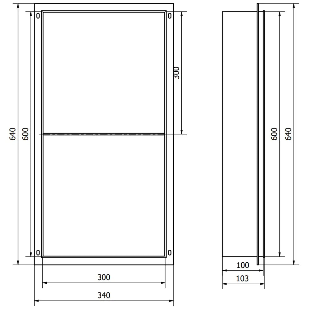 X-wall-nr Nisjehylle uten Flens med Hylle 60x30 Cm Hvit - 1921603010s