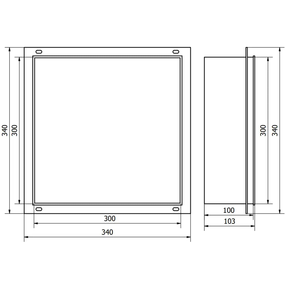 X-wall-nr Nisjehylle uten Krage 30x30 Cm Hvit