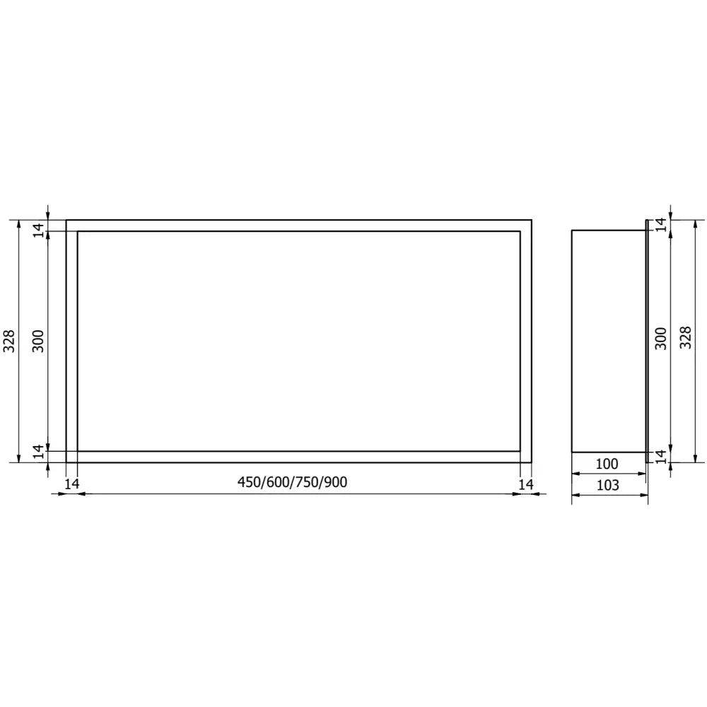 X-wall-r Nisjehylle med Flens 60x30 Cm Gull