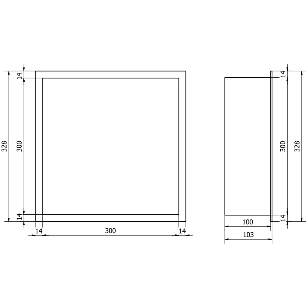 X-wall-r Nisjehylle med Kant 30x30 Cm Gull