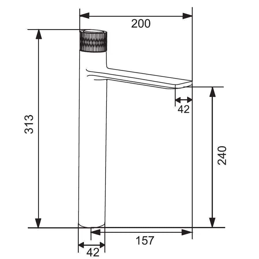 Zero + Høy Servantbatteri Svart - 71610