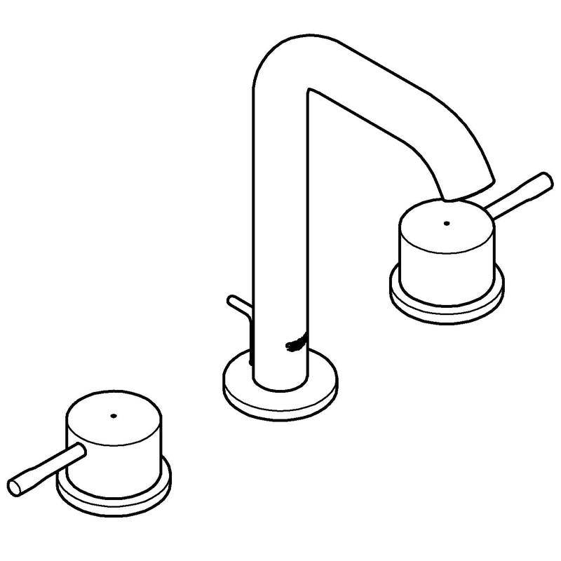 Ettgreps servantbatteri 3-hulls krom Grohe Essence New montert på servant