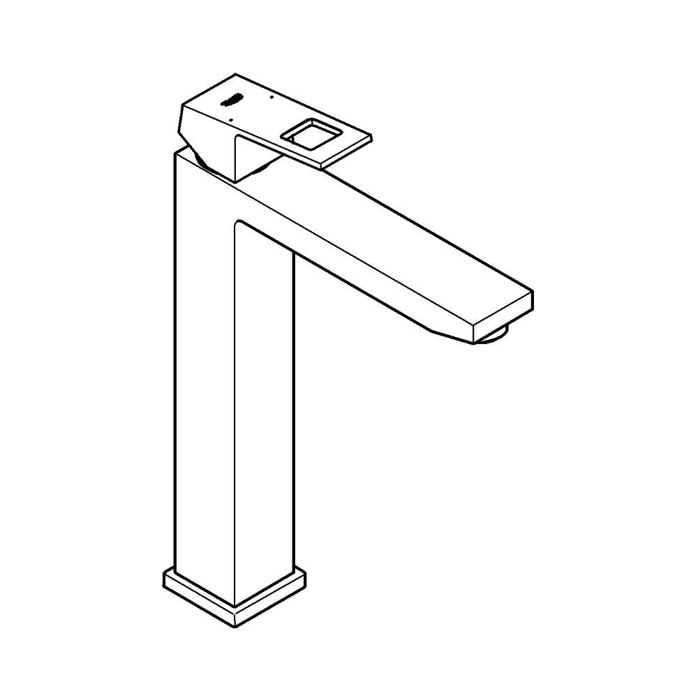 Detalj av servantbatteri ekstra høy brushed hard graphite Grohe Eurocube