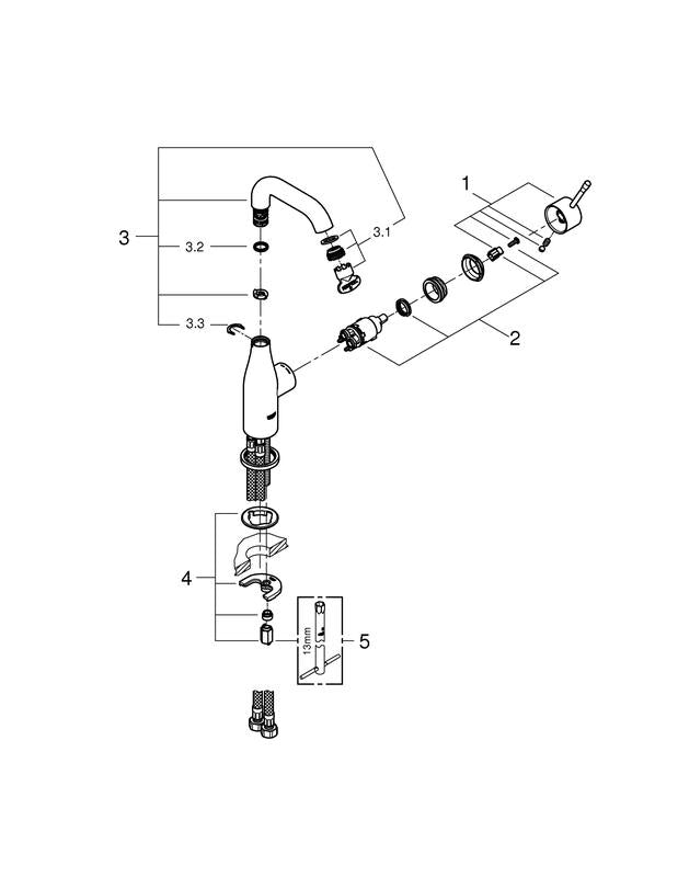 Grohe Essence New servantbatteri montert på servant
