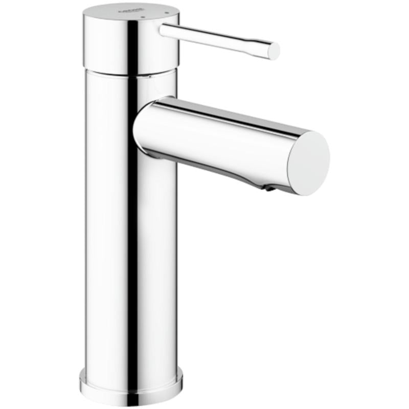 Nærbilde av kromfinish på servantbatteri Grohe Essence