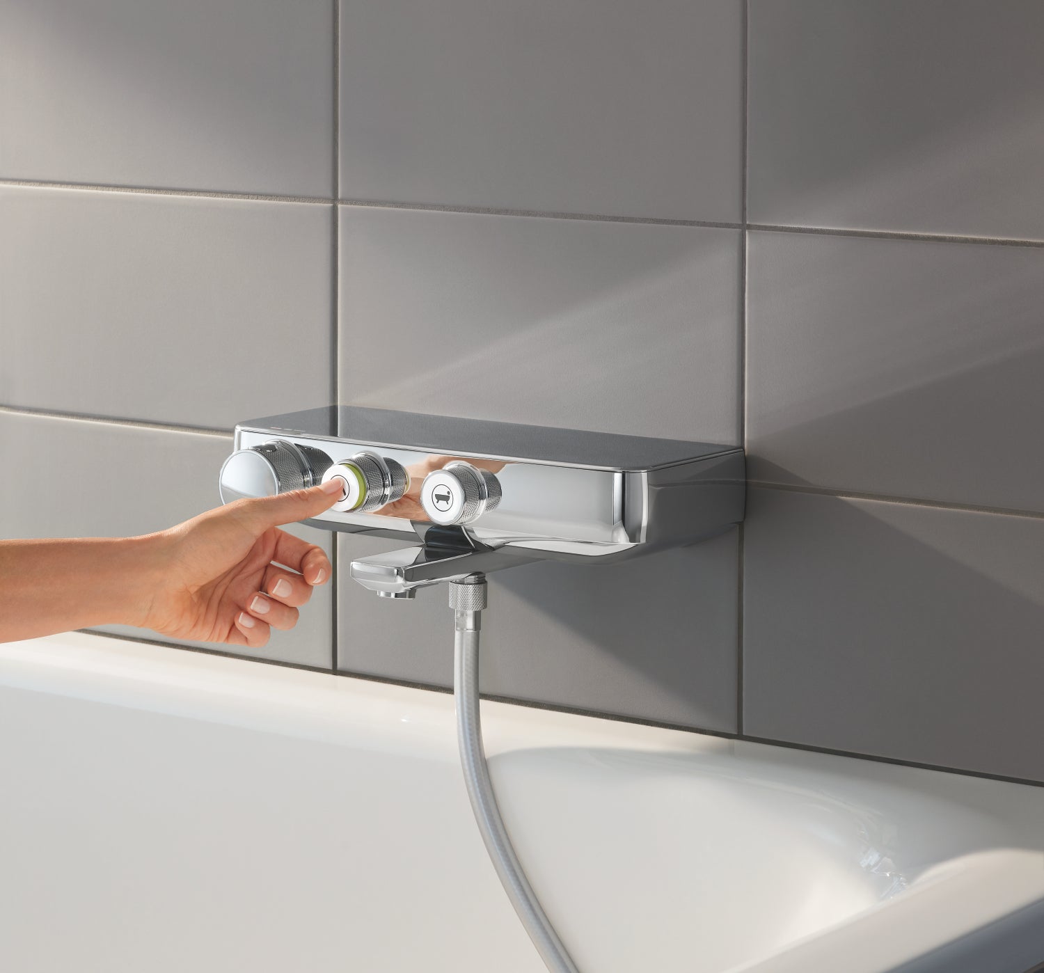 Termostat badekarbatteri krom Grohe Grohtherm SmartControl bakside