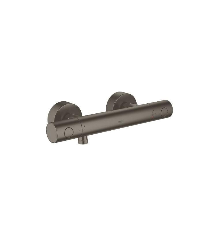 Termostat dusjbatteri børstet hard grafitt Grohe Grohtherm 1000 Cosmopolitan forfra