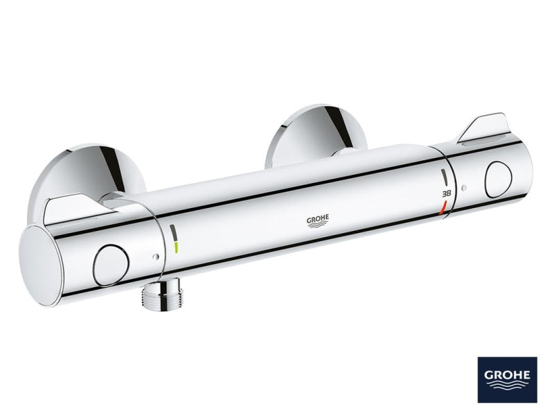 Detalj av termostat dusjbatteri krom Grohe Grohtherm 800