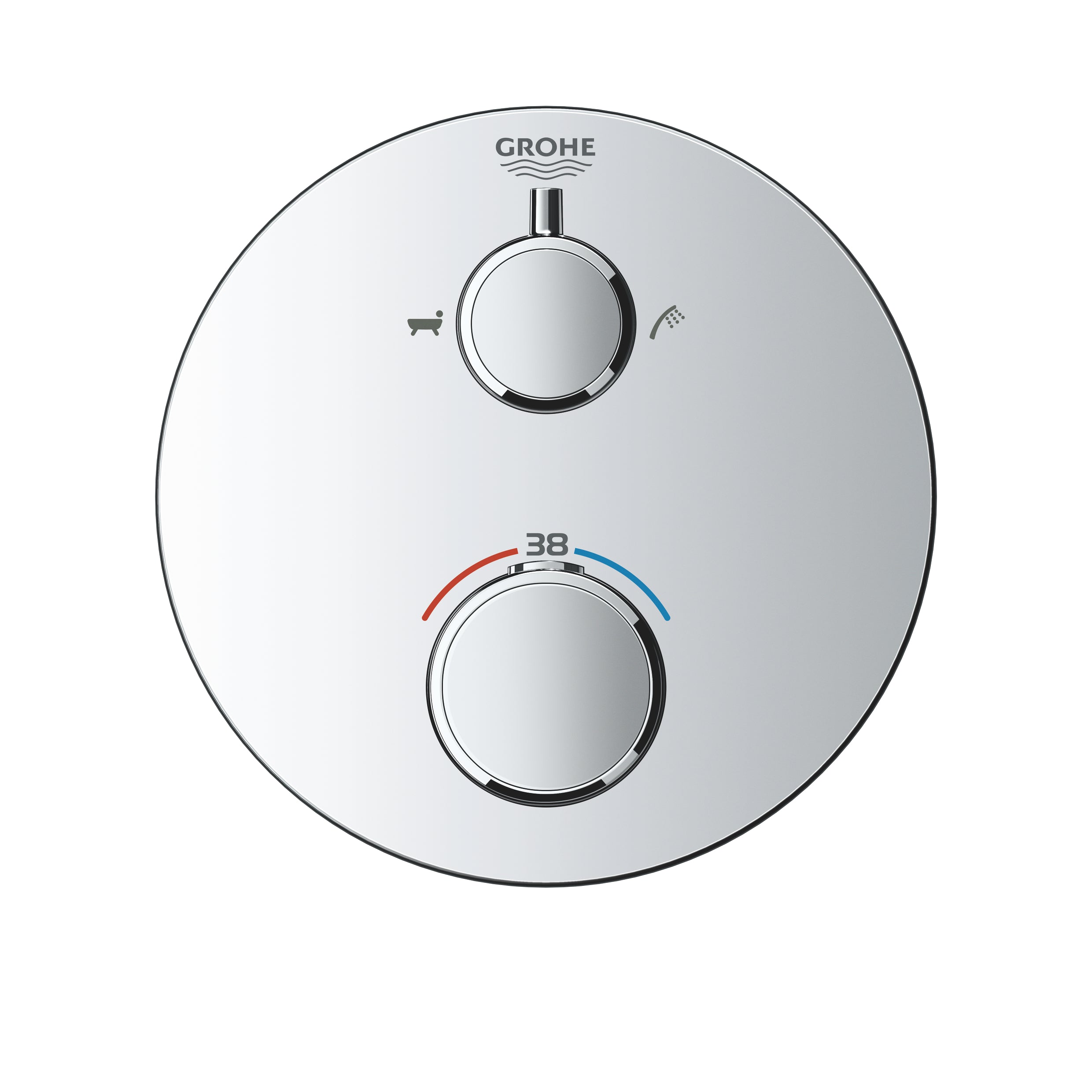 Termostatbatteri innbyggings krom Grohe Grohtherm detalj